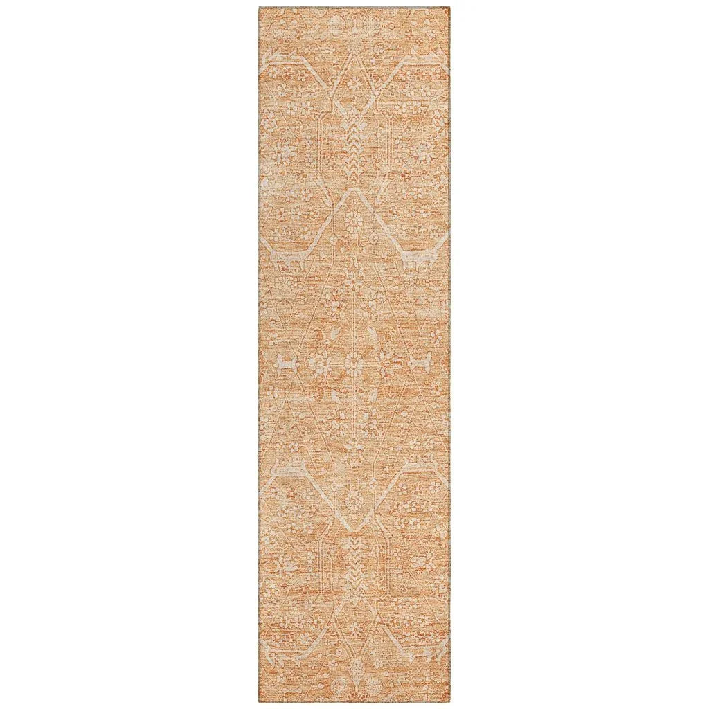 LOOMLAN Rugs Virellia Orange Washable Indoor-Outdoor Rug