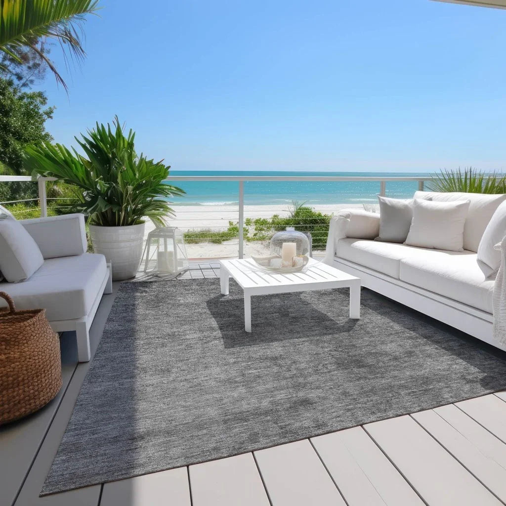 LOOMLAN Rugs Virellis Gray Washable Indoor-Outdoor Rug