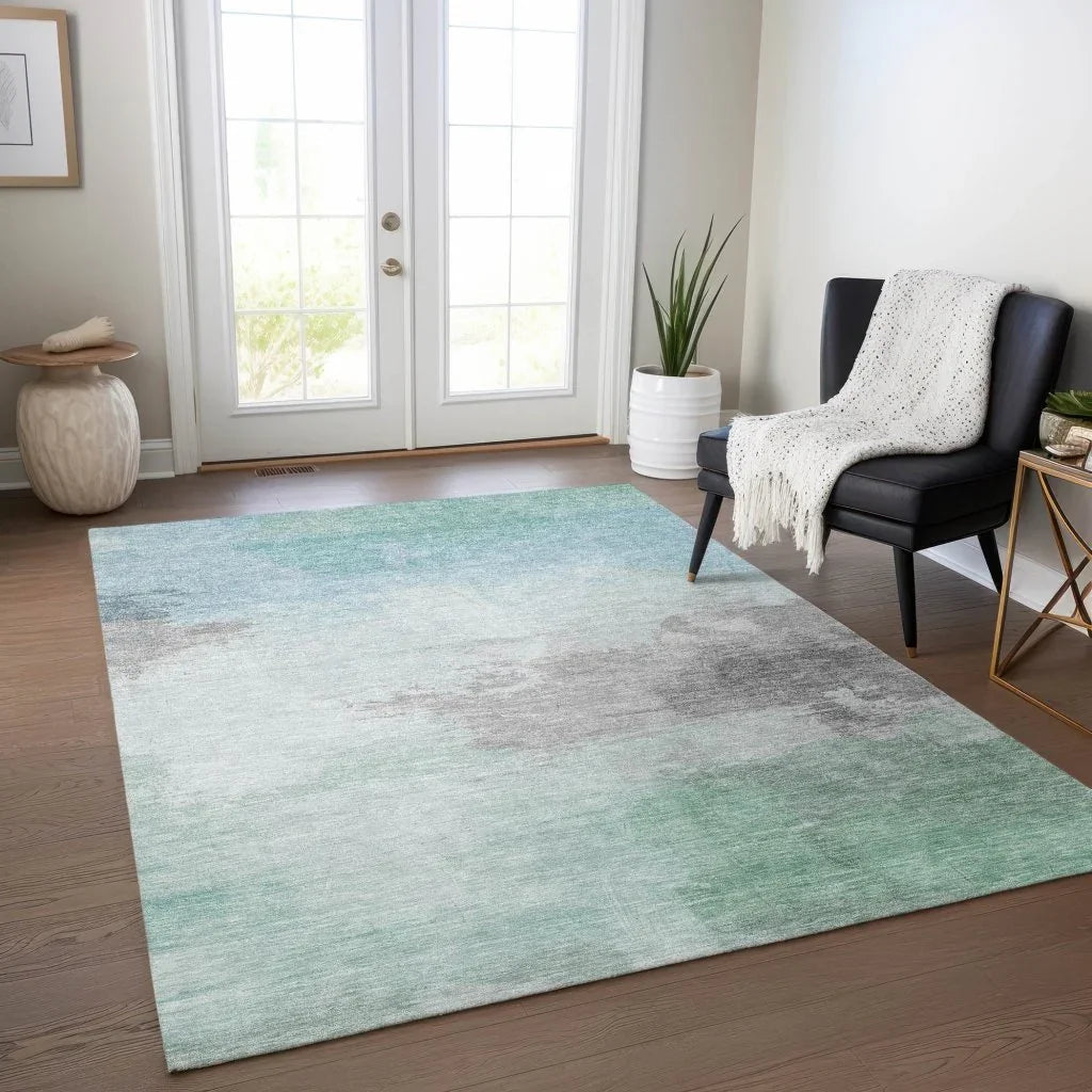 LOOMLAN Rugs Vivara Blue Washable Indoor-Outdoor Rug