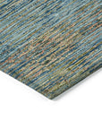 LOOMLAN Rugs Viya Blue Washable Indoor-Outdoor Rug