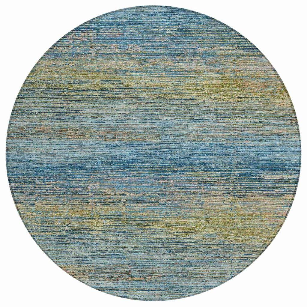 LOOMLAN Rugs Viya Blue Washable Indoor-Outdoor Rug