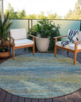 LOOMLAN Rugs Viya Blue Washable Indoor-Outdoor Rug