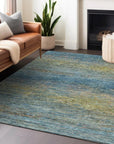 LOOMLAN Rugs Viya Blue Washable Indoor-Outdoor Rug