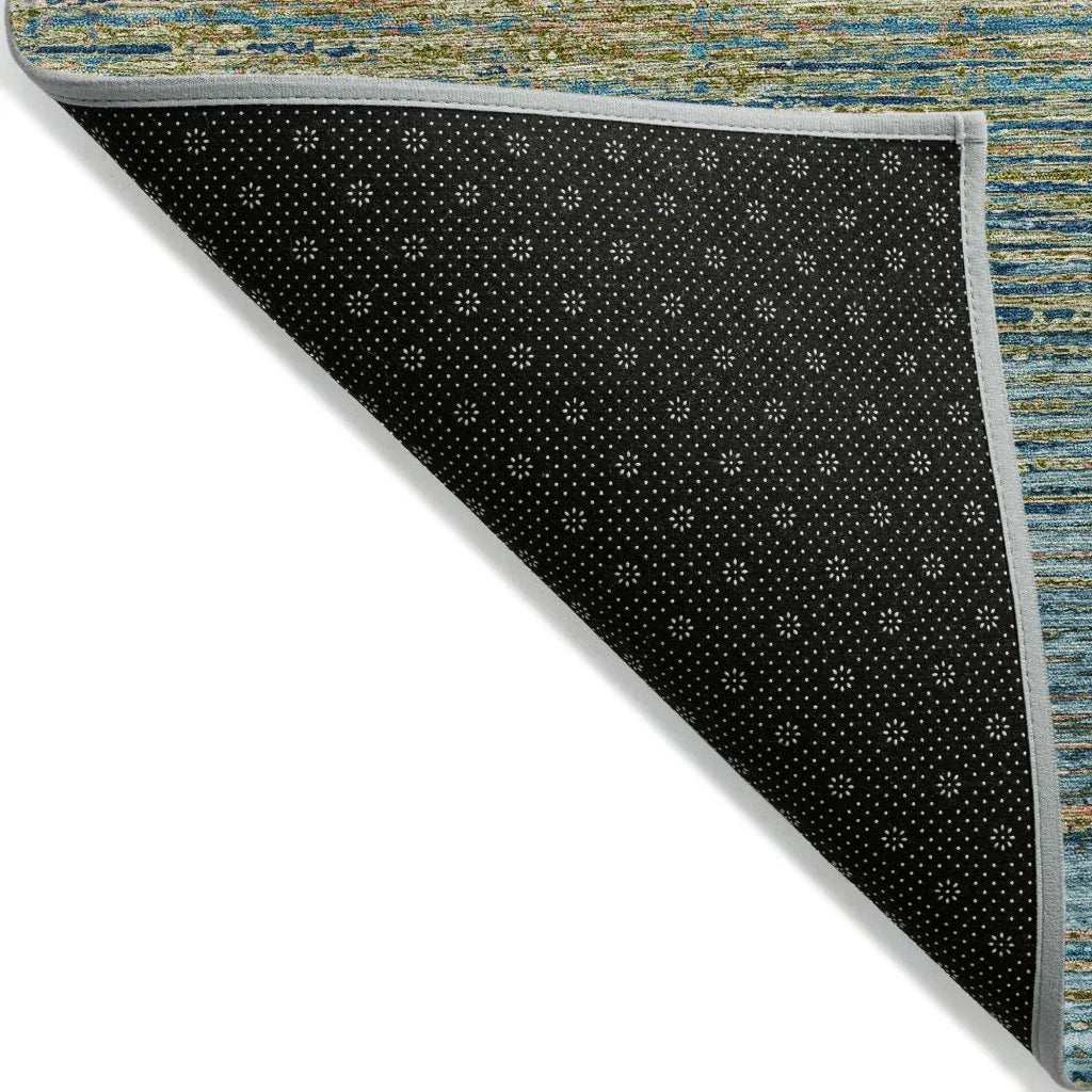 LOOMLAN Rugs Viya Blue Washable Indoor-Outdoor Rug