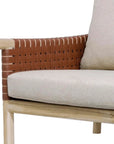 Artesia Wade Wood Framed Leather Patio Chair