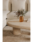 Warby Faux Travertine Cement Outdoor Coffee Table - LOOMLAN - Moe's Home - Outdoor Coffee Tables