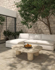 Warby Faux Travertine Cement Outdoor Coffee Table - LOOMLAN - Moe's Home - Outdoor Coffee Tables