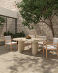 Warby Faux Travertine Outdoor Dining Table - LOOMLAN - Moe's Home - Outdoor Dining Tables