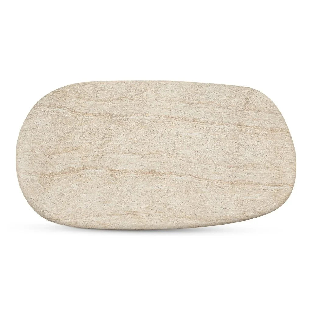 Warby Faux Travertine Outdoor Dining Table - LOOMLAN - Moe&#39;s Home - Outdoor Dining Tables