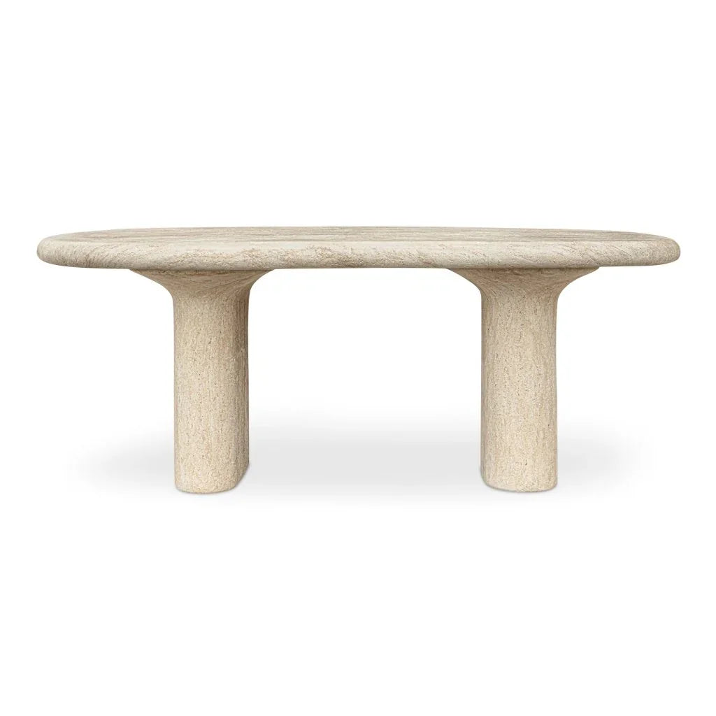 Warby Faux Travertine Outdoor Dining Table - LOOMLAN - Moe&#39;s Home - Outdoor Dining Tables