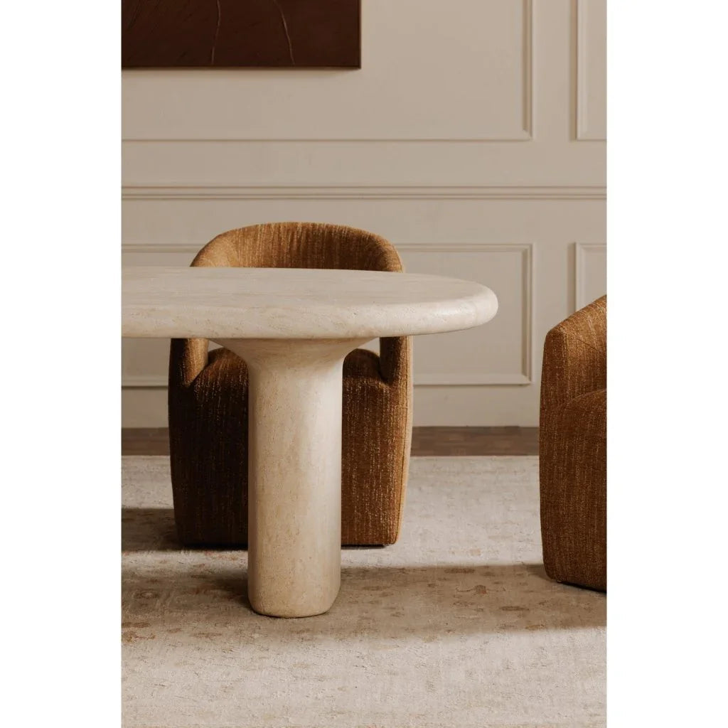 Warby Faux Travertine Outdoor Dining Table - LOOMLAN - Moe's Home - Outdoor Dining Tables