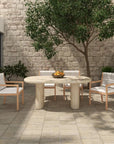 Warby Faux Travertine Outdoor Dining Table - LOOMLAN - Moe's Home - Outdoor Dining Tables