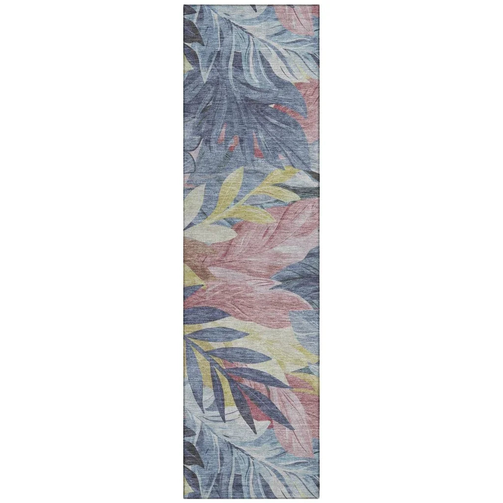 LOOMLAN Rugs Warpella Blue Washable Indoor-Outdoor Rug