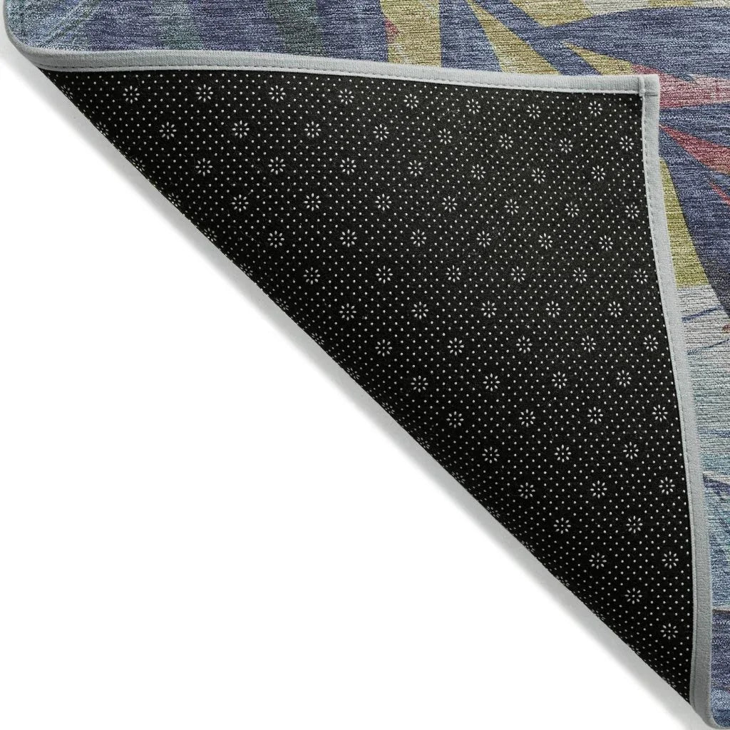 LOOMLAN Rugs Warpella Blue Washable Indoor-Outdoor Rug