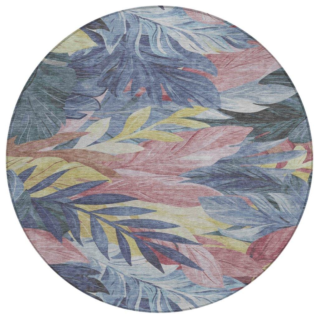 LOOMLAN Rugs Warpella Blue Washable Indoor-Outdoor Rug