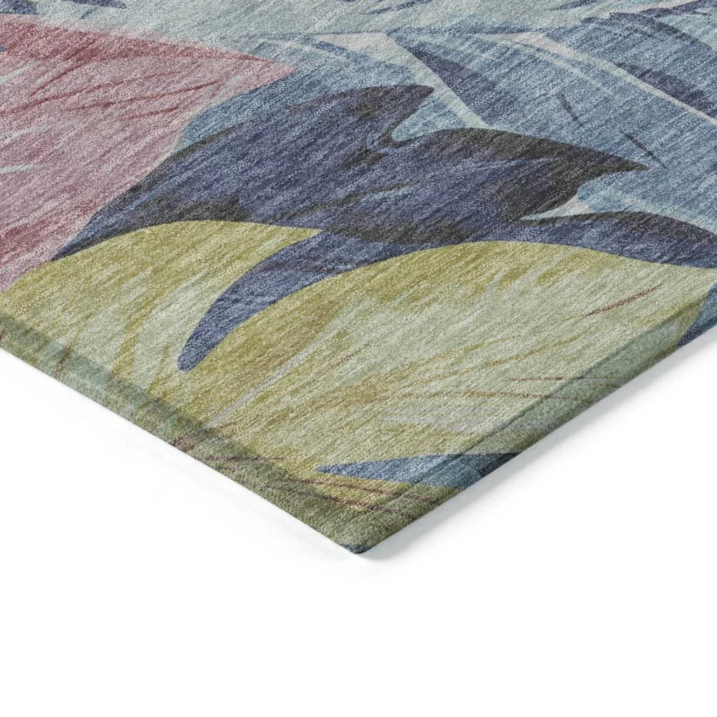 LOOMLAN Rugs Warpella Blue Washable Indoor-Outdoor Rug