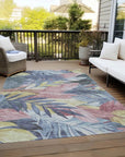 LOOMLAN Rugs Warpella Blue Washable Indoor-Outdoor Rug