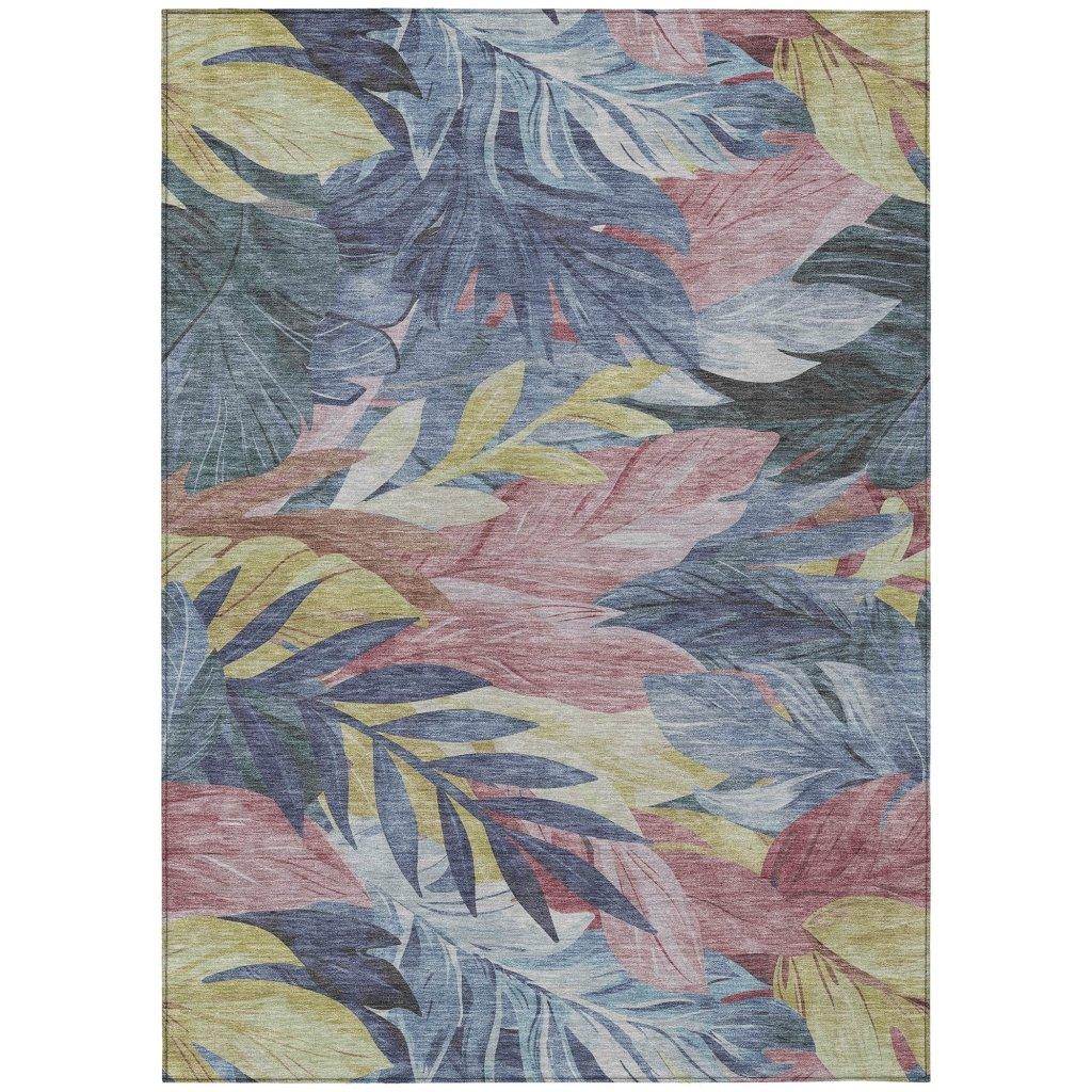 LOOMLAN Rugs Warpella Blue Washable Indoor-Outdoor Rug