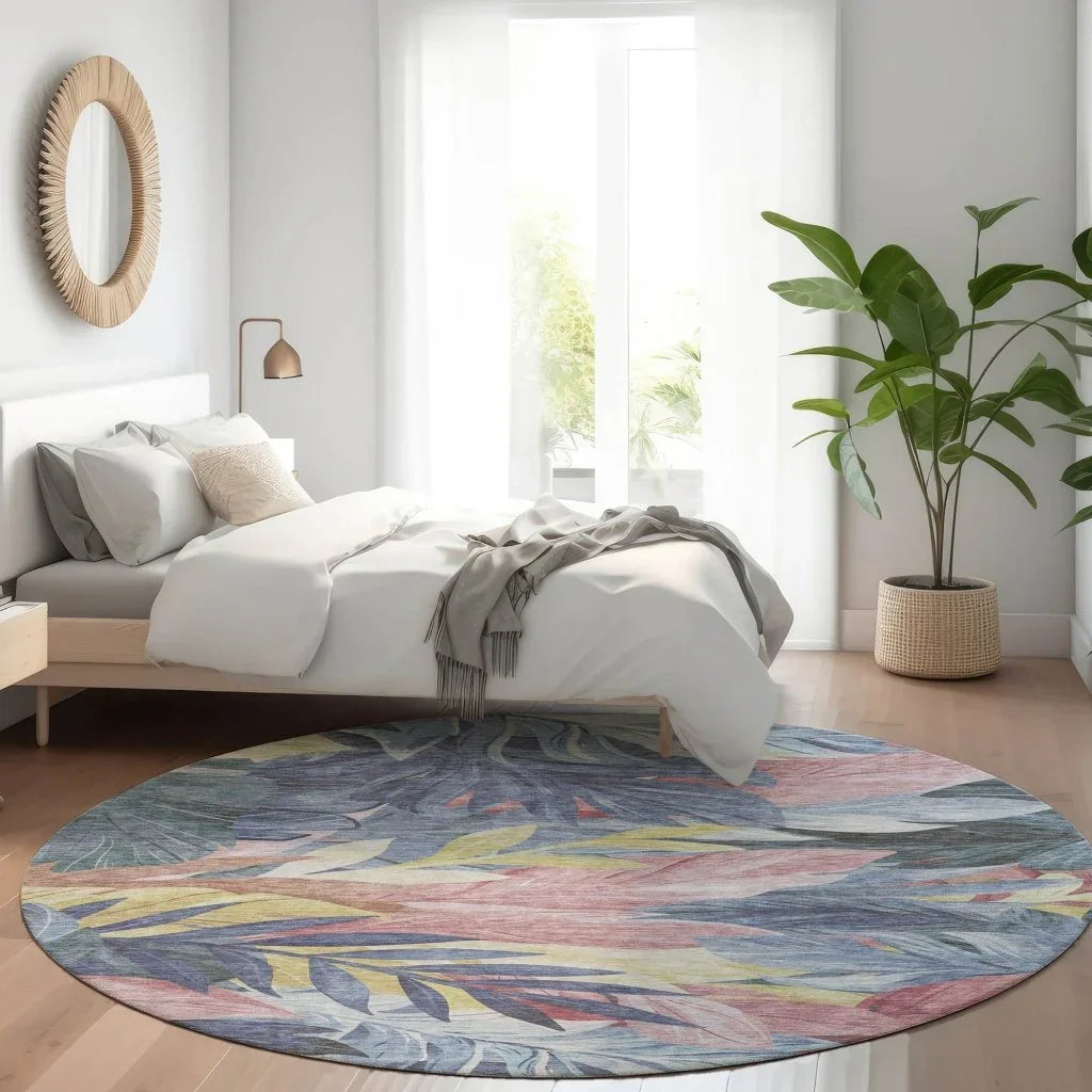 LOOMLAN Rugs Warpella Blue Washable Indoor-Outdoor Rug
