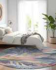 LOOMLAN Rugs Warpella Blue Washable Indoor-Outdoor Rug