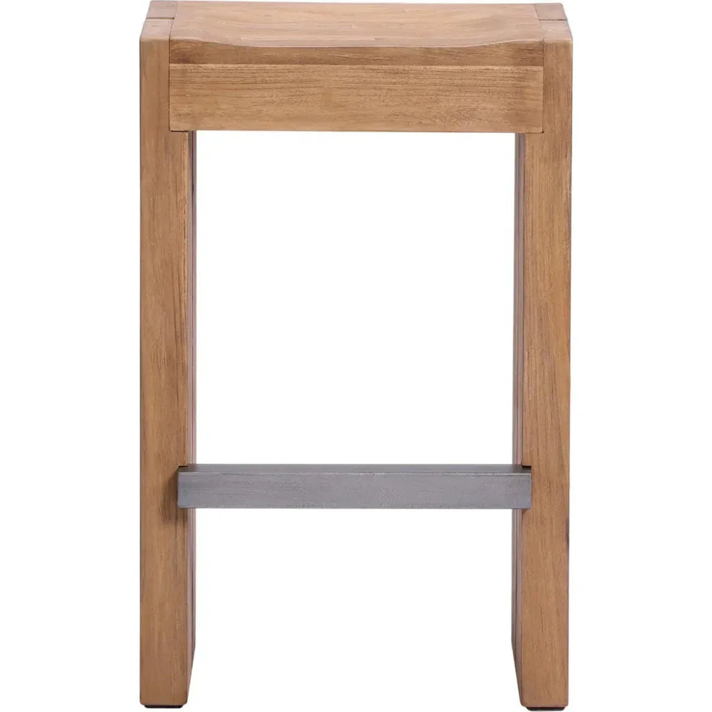 Warren Teak Counter Stools 2PC Outdoor Counter Stools - LOOMLAN - Seasonal Living - Outdoor Counter Stools