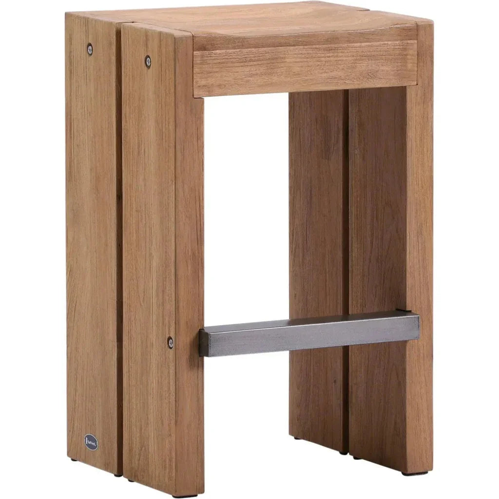 Warren Teak Counter Stools 2PC Outdoor Counter Stools - LOOMLAN - Seasonal Living - Outdoor Counter Stools