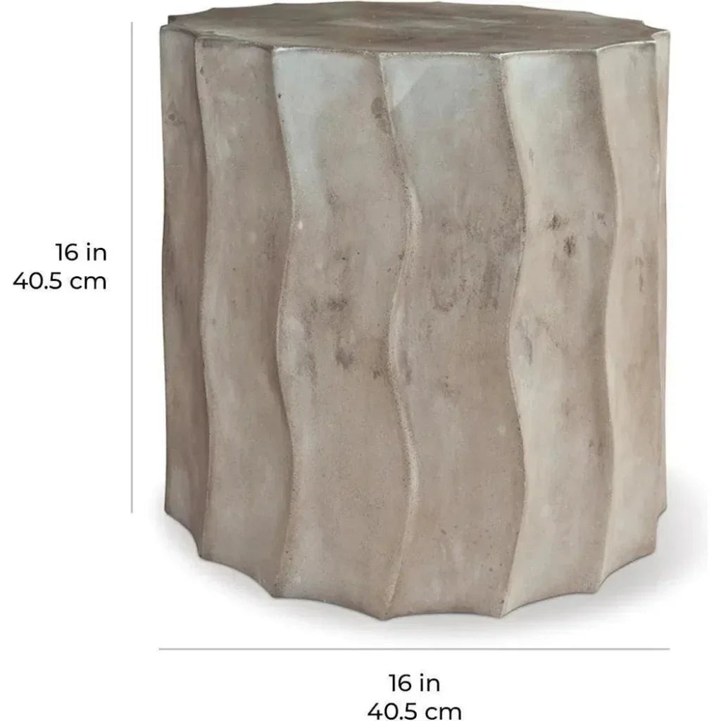 Seasonal Living Wave Accent Table (Short) - Concrete Outdoor End Table