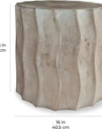 Seasonal Living Wave Accent Table (Short) - Concrete Outdoor End Table