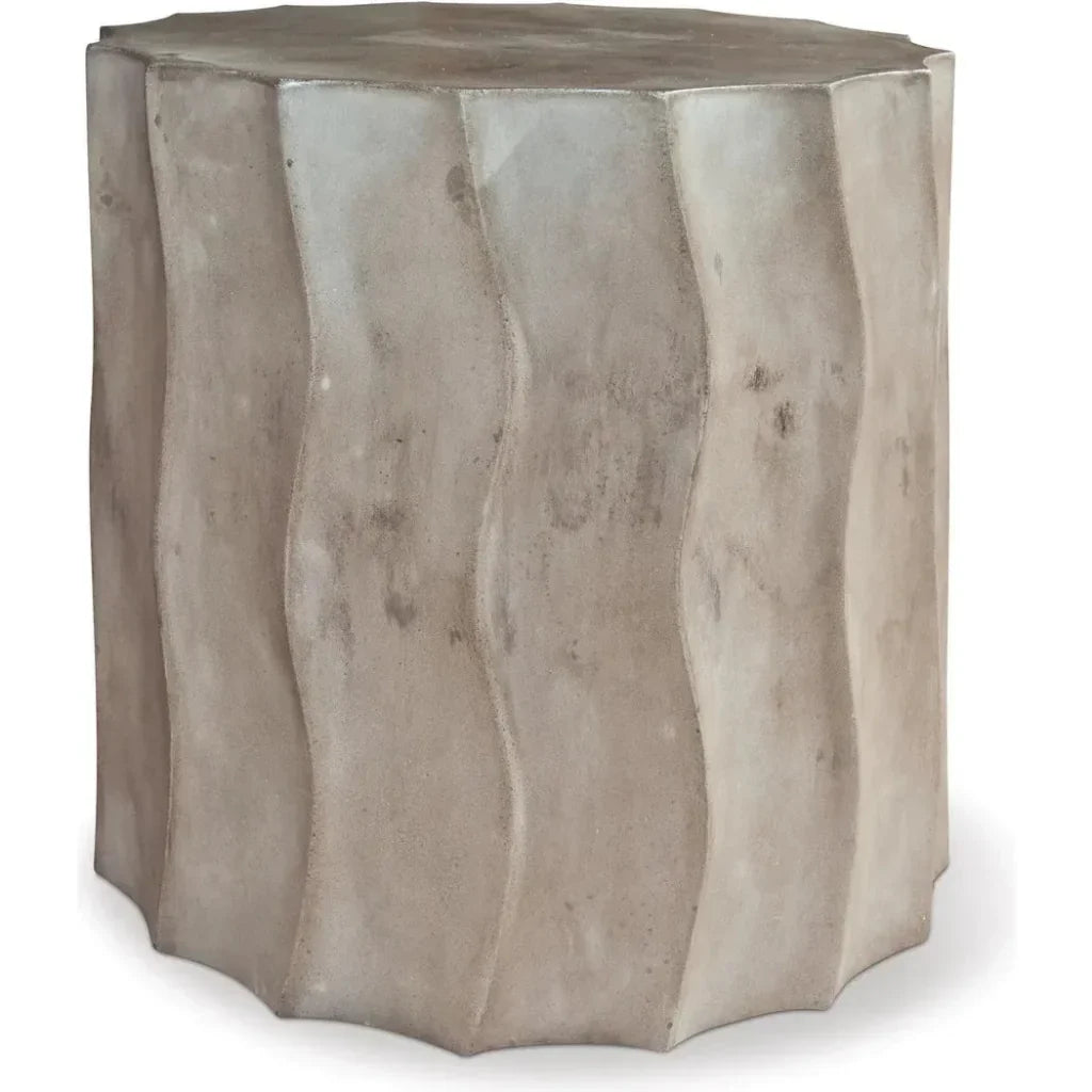 Seasonal Living Wave Accent Table (Short) - Concrete Outdoor End Table