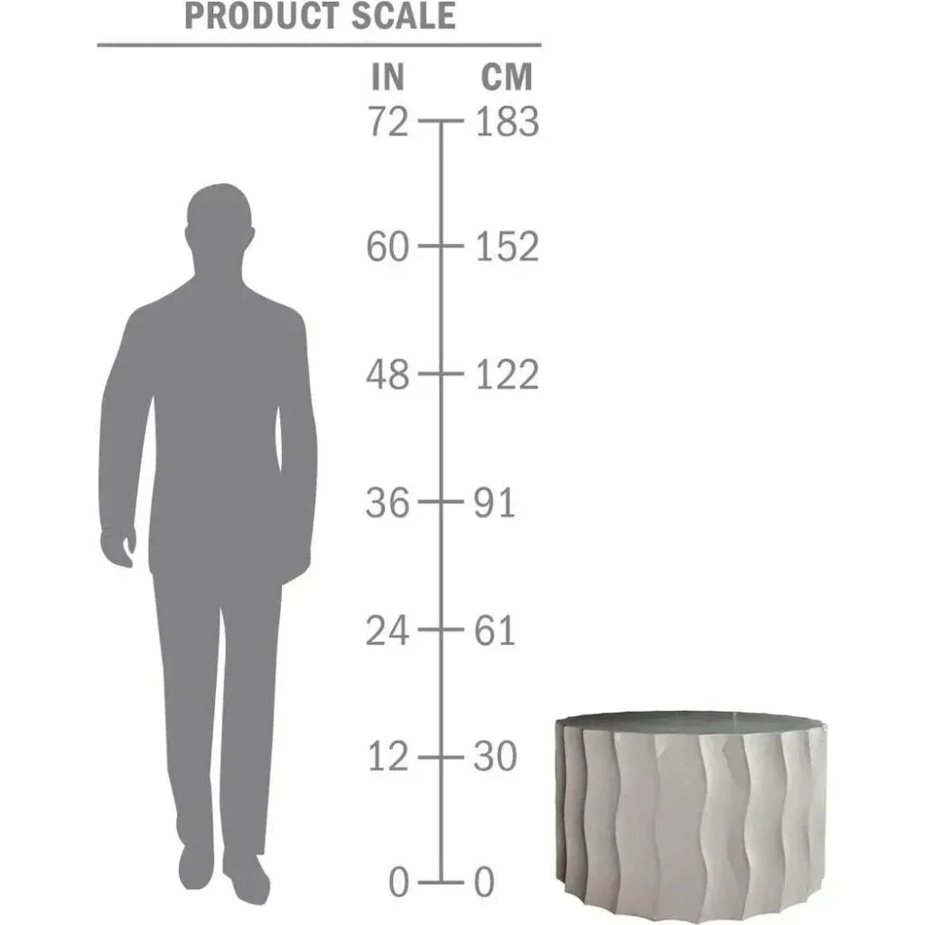Seasonal Living Wave Accent Table (Wide) - White Outdoor End Table