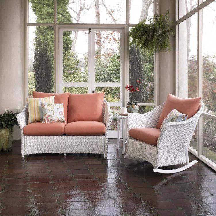 Weekend Retreat 3 Piece Wicker Loveseat & Rocker Set - LOOMLAN - Lloyd Flanders - Outdoor Lounge Sets