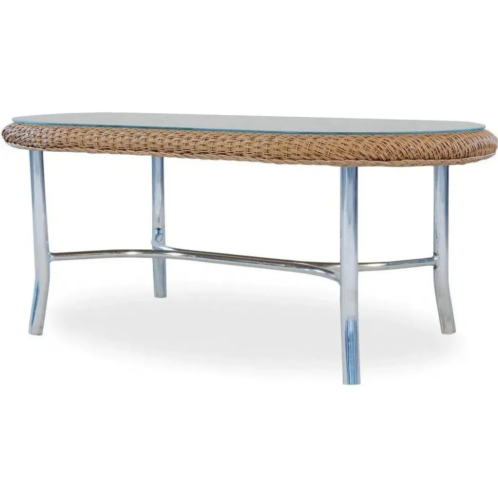 Weekend Retreat 43&quot; Oval Cocktail Table Lloyd Flanders - LOOMLAN - Lloyd Flanders - Outdoor Coffee Tables