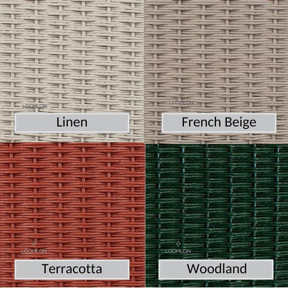 Weekend Retreat 7 PC Teak Table Set Wicker Chairs - LOOMLAN - Lloyd Flanders - Outdoor Dining Sets