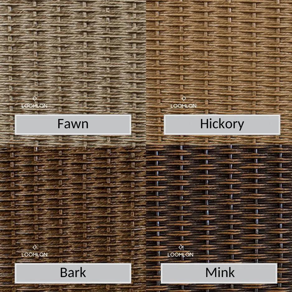 Weekend Retreat 7 PC Teak Table Set Wicker Chairs - LOOMLAN - Lloyd Flanders - Outdoor Dining Sets