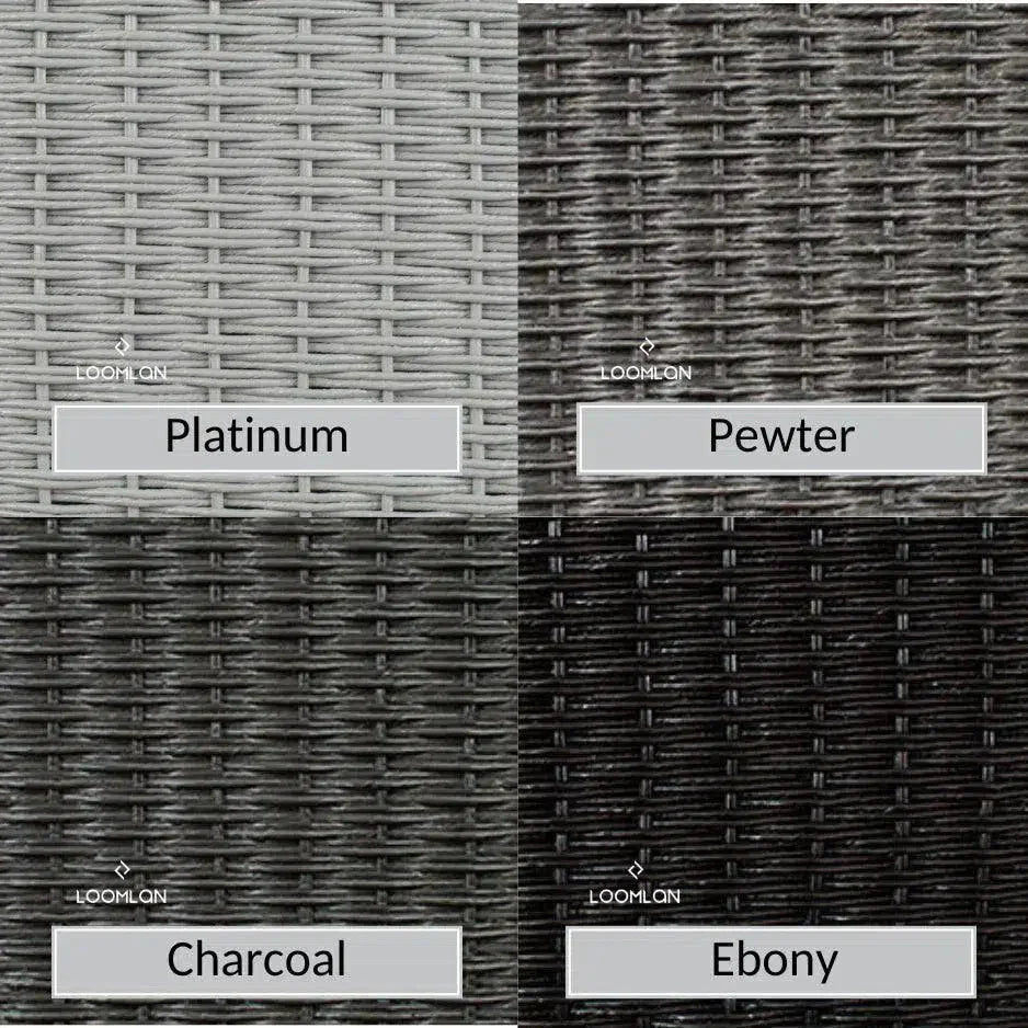 Weekend Retreat 7 PC Teak Table Set Wicker Chairs - LOOMLAN - Lloyd Flanders - Outdoor Dining Sets