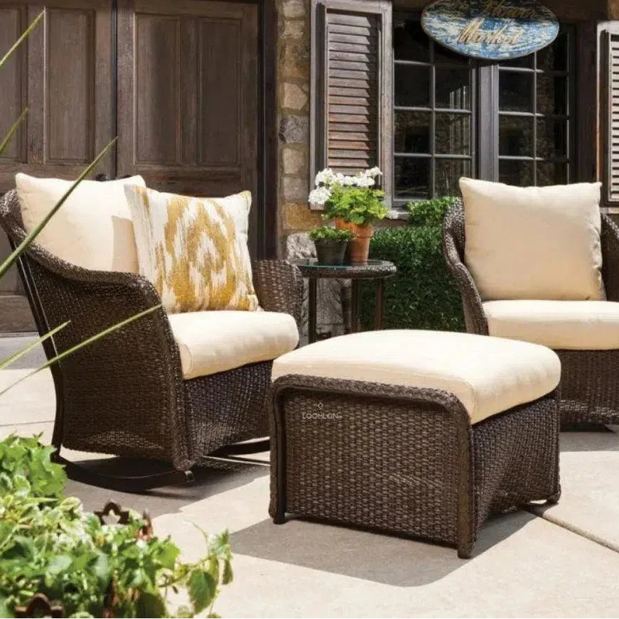 Lloyd Flanders Weekend Retreat Ottoman All Weather Wicker