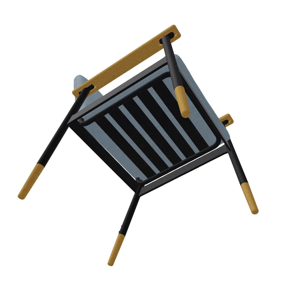 Welles Cushion Cafe Dining Chair Polymer Arm - LOOMLAN - Telescope - Outdoor Accent Chairs