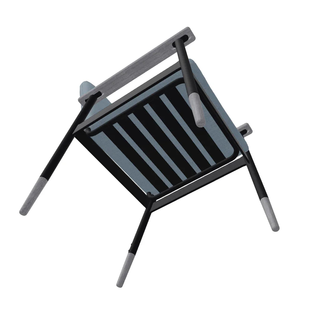 Welles Cushion Cafe Dining Chair Polymer Arm - LOOMLAN - Telescope - Outdoor Accent Chairs