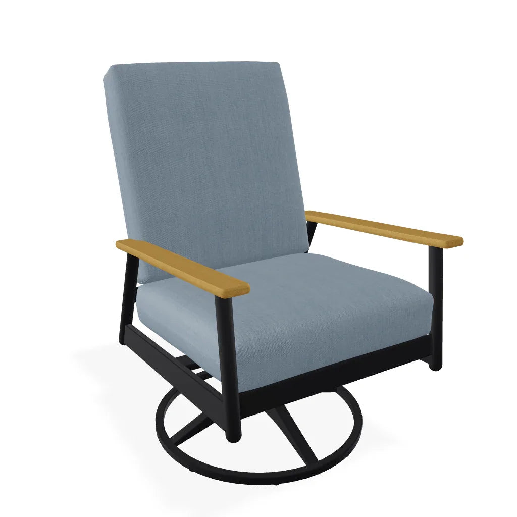 Welles Cushion Swivel Rocker Polymer Arm - LOOMLAN - Telescope - Outdoor Accent Chairs