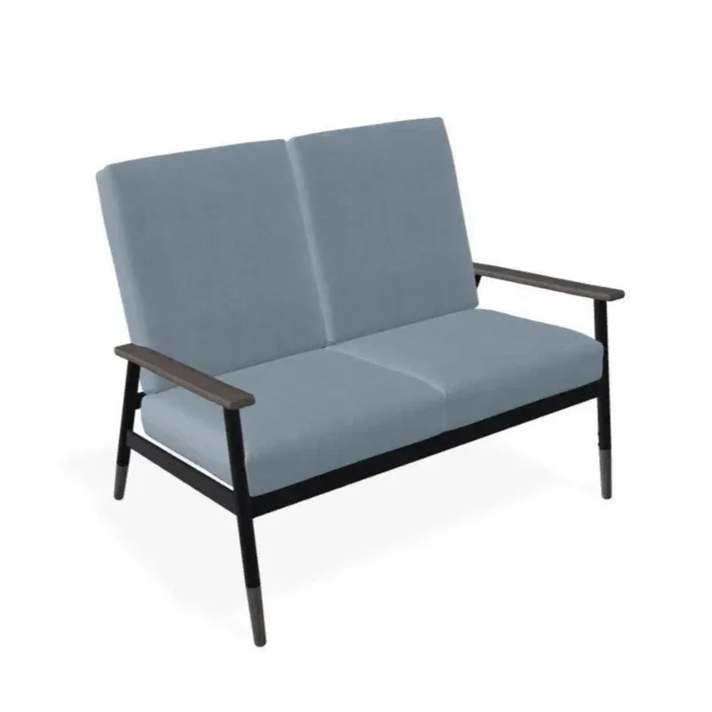 Welles Cushion Two - Seat Loveseat Polymer Arm - LOOMLAN - Telescope - Outdoor Sofas &amp; Loveseats