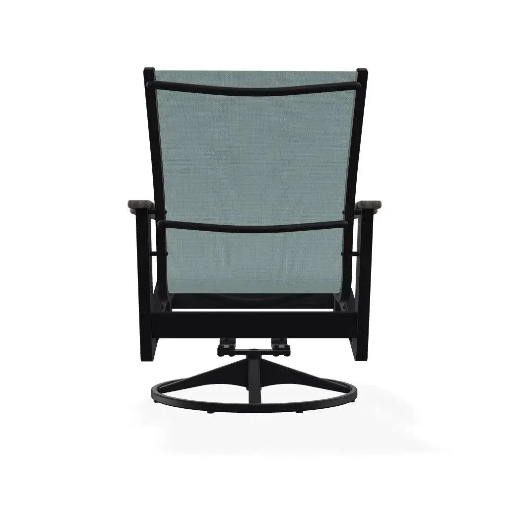Wexler Sling Chat Height Swivel Rocker Polymer Arms - LOOMLAN - Telescope - Outdoor Accent Chairs