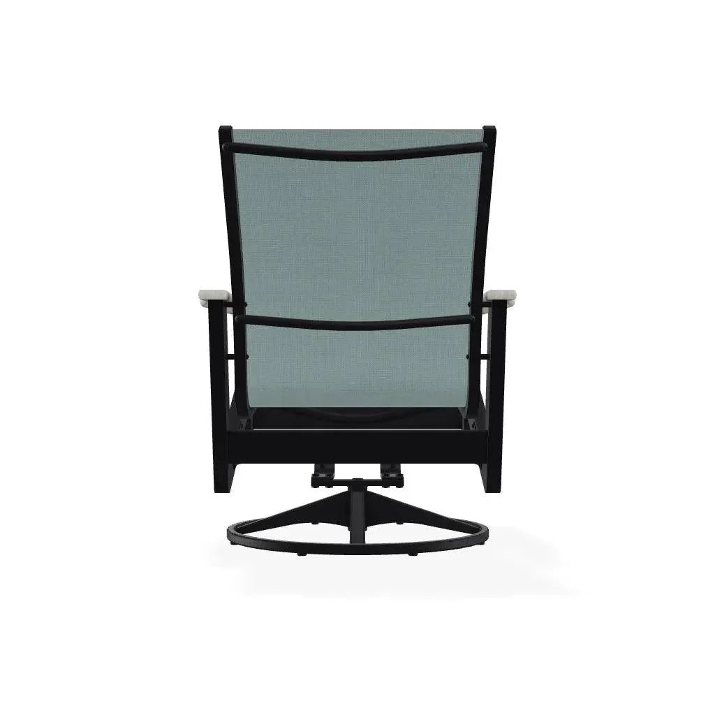 Wexler Sling Chat Height Swivel Rocker Polymer Arms - LOOMLAN - Telescope - Outdoor Accent Chairs