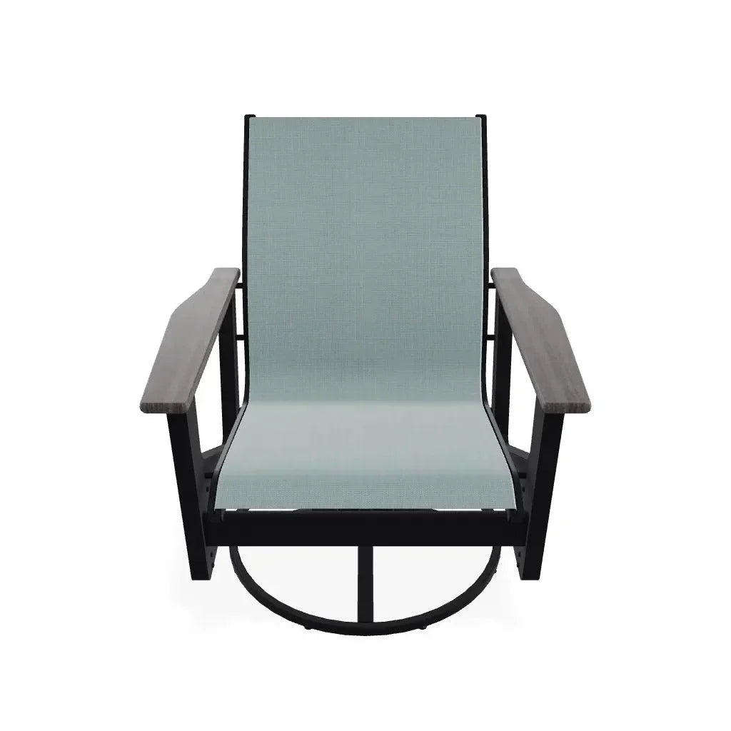 Wexler Sling Chat Height Swivel Rocker Polymer Arms - LOOMLAN - Telescope - Outdoor Accent Chairs