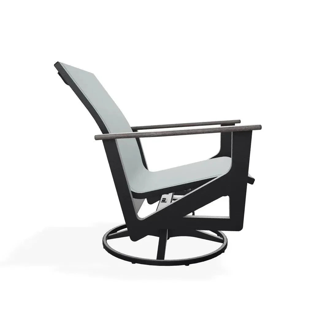 Wexler Sling Chat Height Swivel Rocker Polymer Arms - LOOMLAN - Telescope - Outdoor Accent Chairs