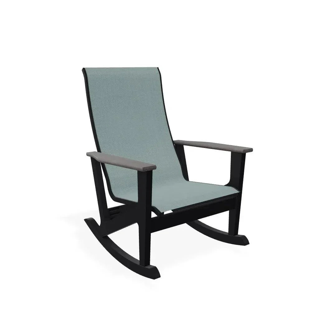 Wexler Sling Chat Supreme Rocker Polymer Arms - LOOMLAN - Telescope - Outdoor Accent Chairs