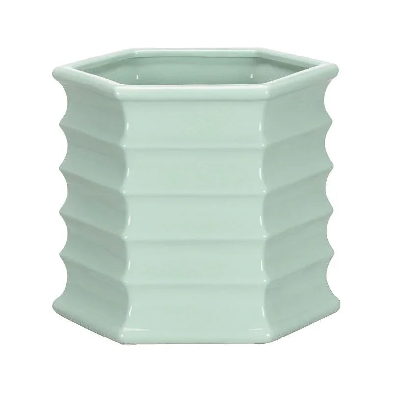 Willow Hexagonal Designed Ceramic Planter - LOOMLAN - Chelsea House - Planters