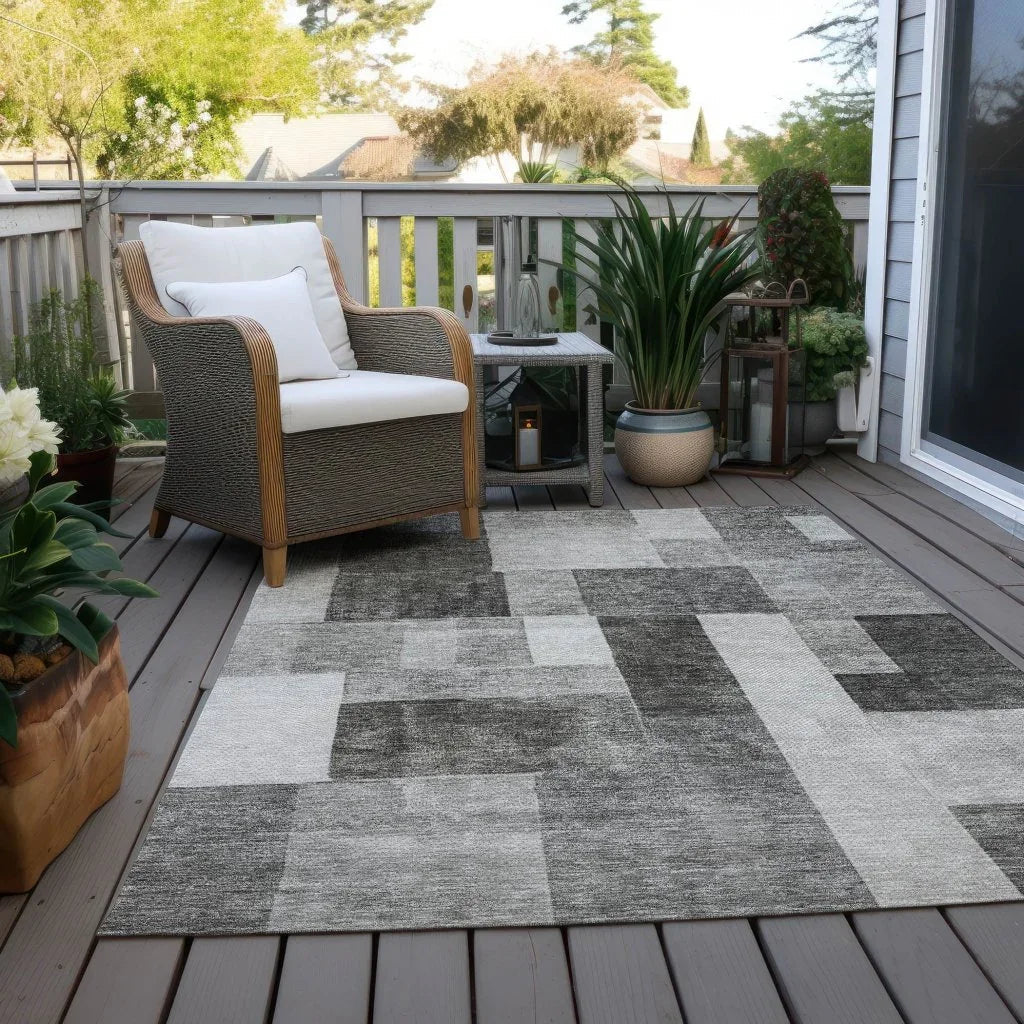 LOOMLAN Rugs Wovari Gray Washable Indoor-Outdoor Rug
