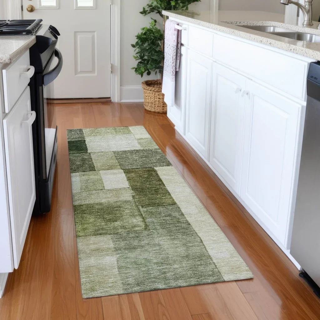 LOOMLAN Rugs Wovari Green Washable Indoor-Outdoor Rug