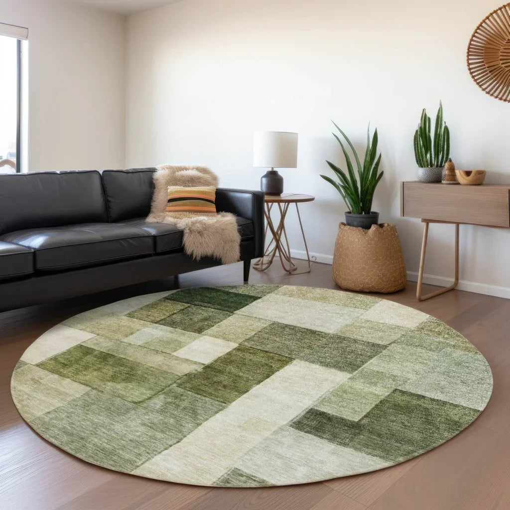 LOOMLAN Rugs Wovari Green Washable Indoor-Outdoor Rug