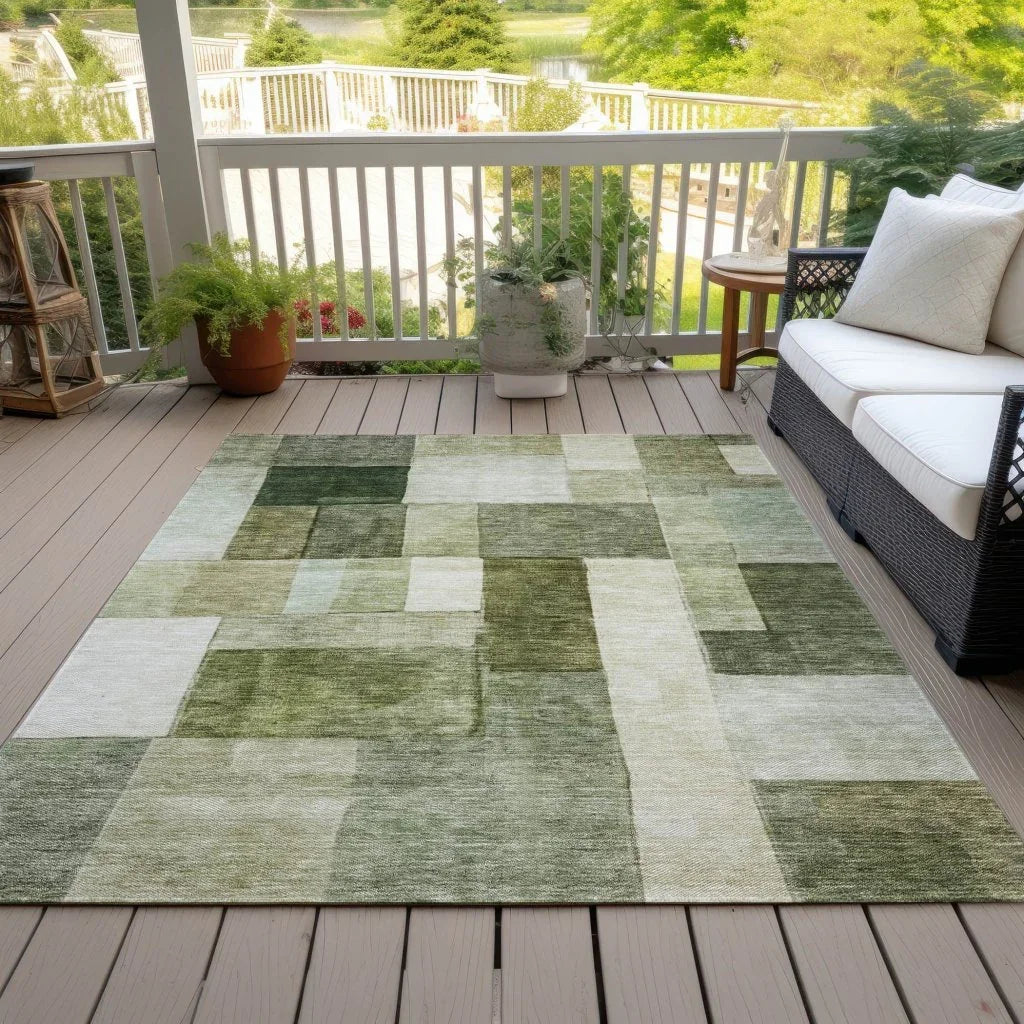 LOOMLAN Rugs Wovari Green Washable Indoor-Outdoor Rug